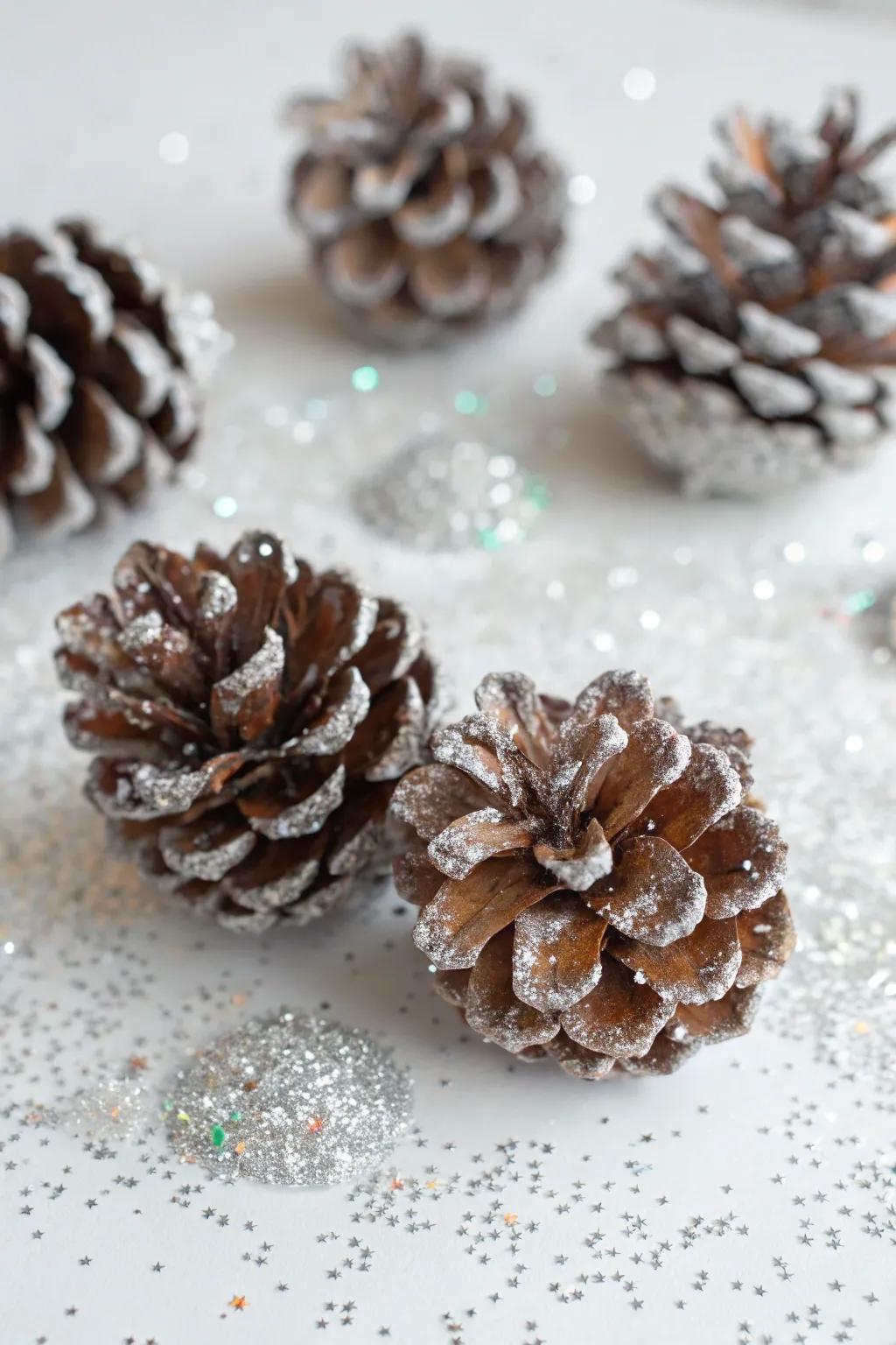 Iced cones append a trace of winter sparkle.
