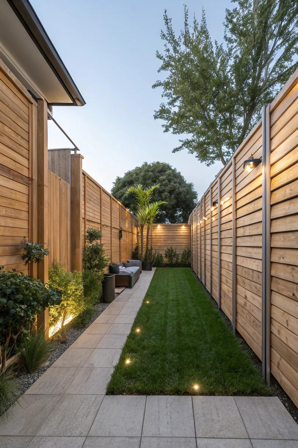 Tall wood panels create serene, private retreats in urban settings.