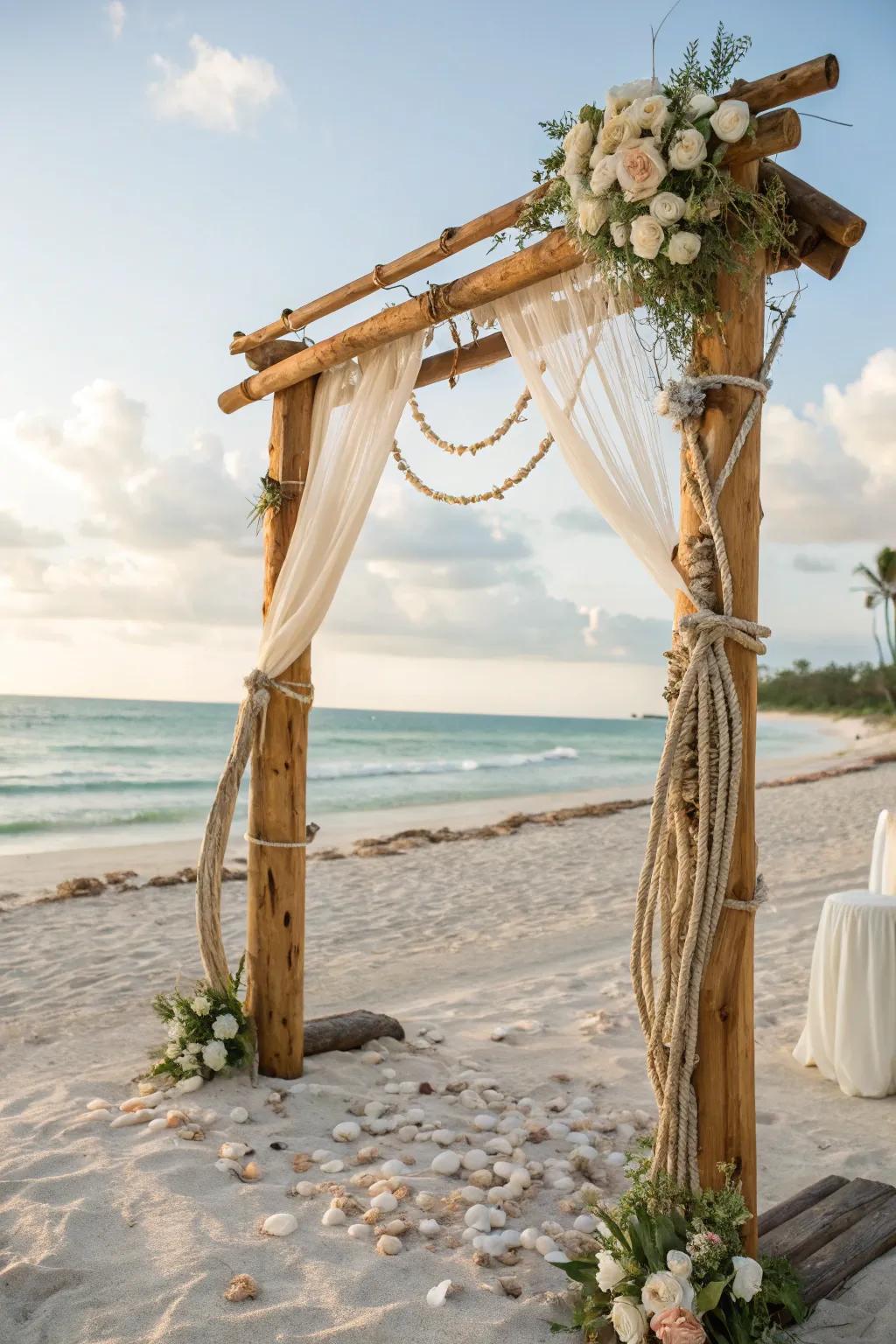 Seafaring details make your arch ideal for a seaside wedding.