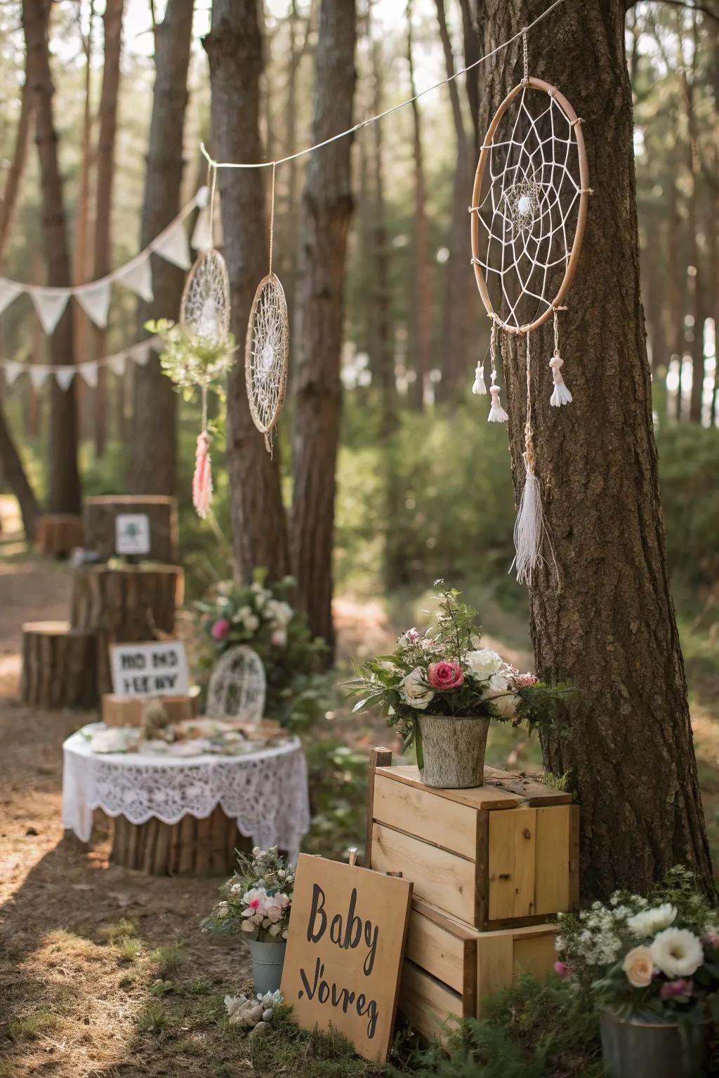 Dreamcatchers add a whimsical and ethereal touch to the decor.