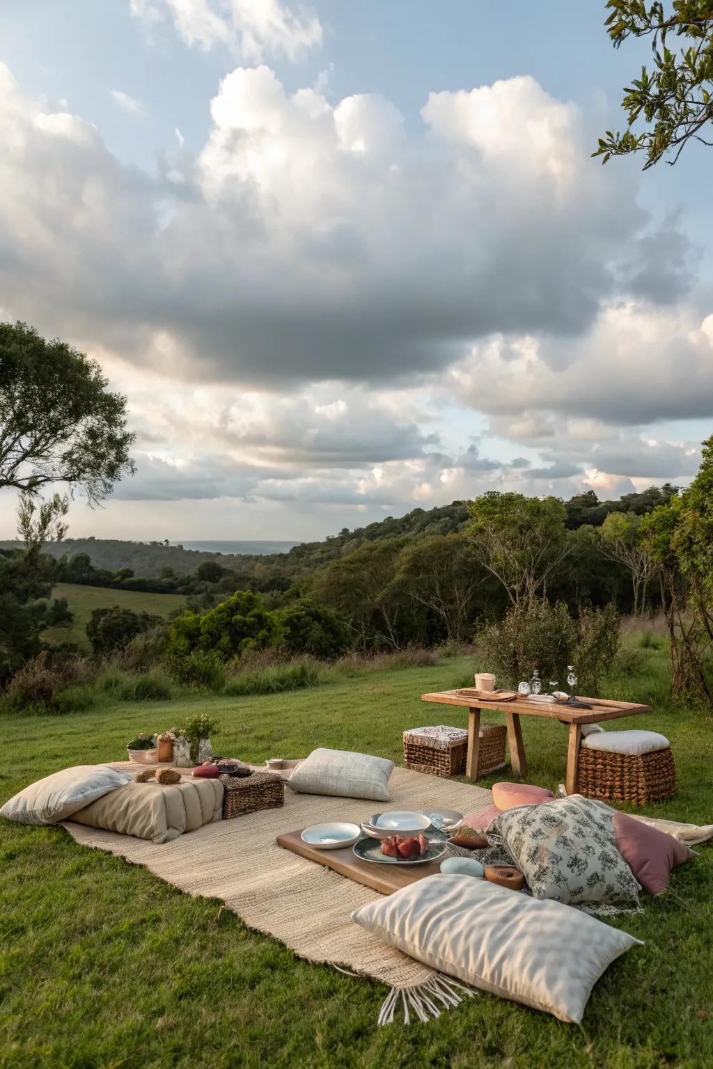 Unwind through an al fresco style repast experience.