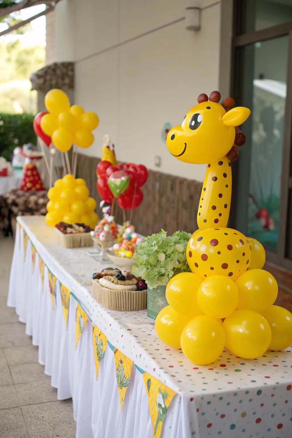 Playful golden sphere creatures for a fun touch.