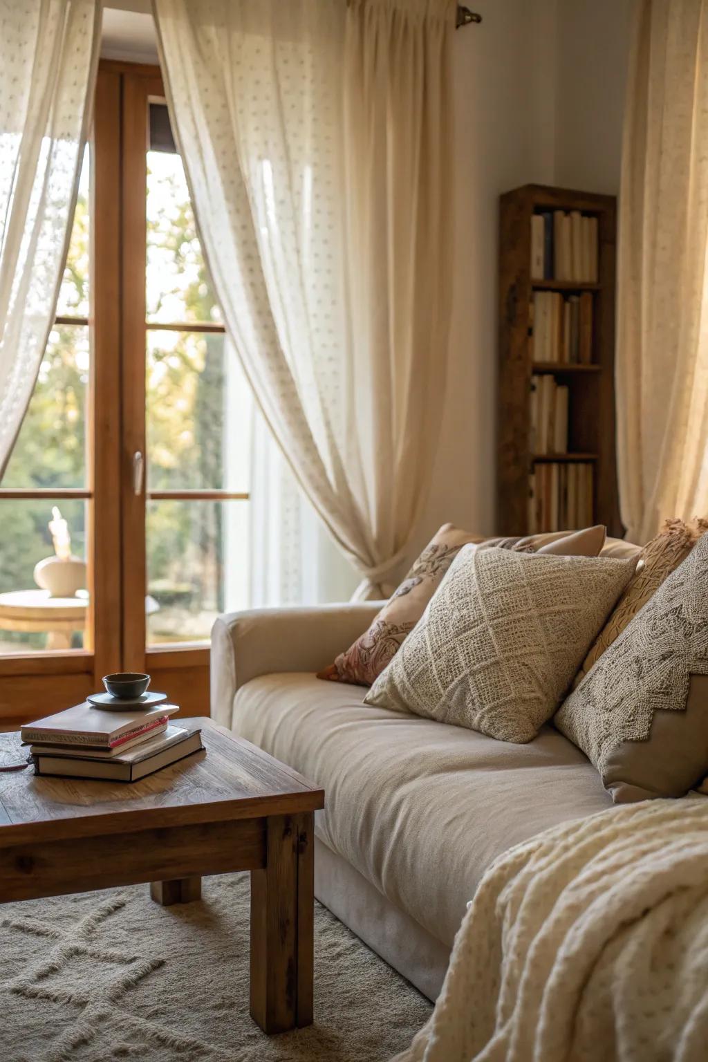 Gentle textures sculpt a welcoming and comfy space.