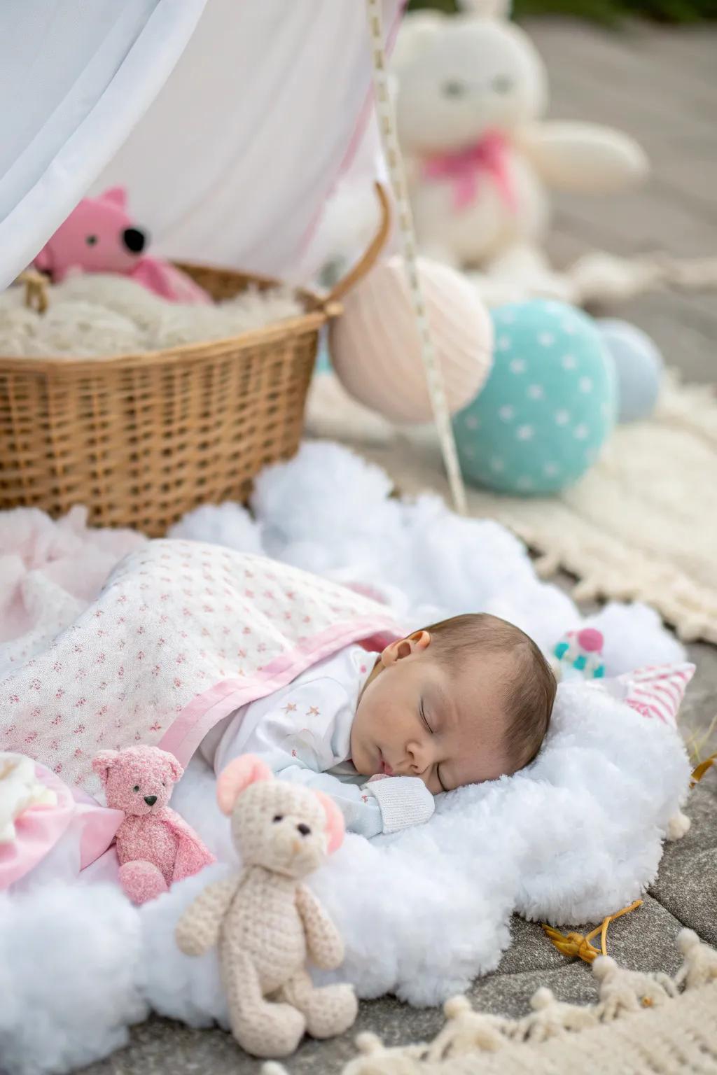 Dreamland setups depict the whimsical adventures of a newborn.