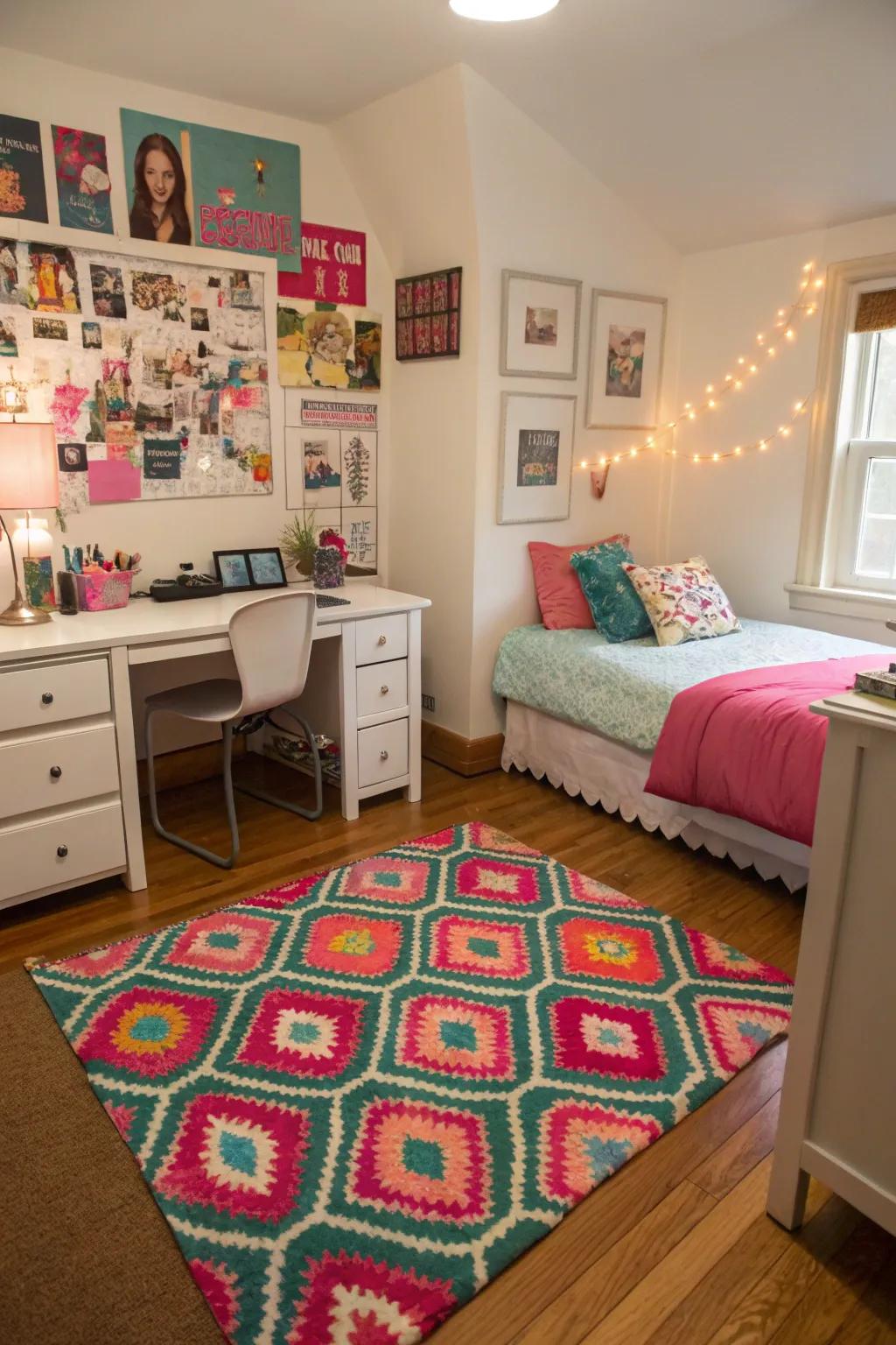 A captivating rug that injects color and character.