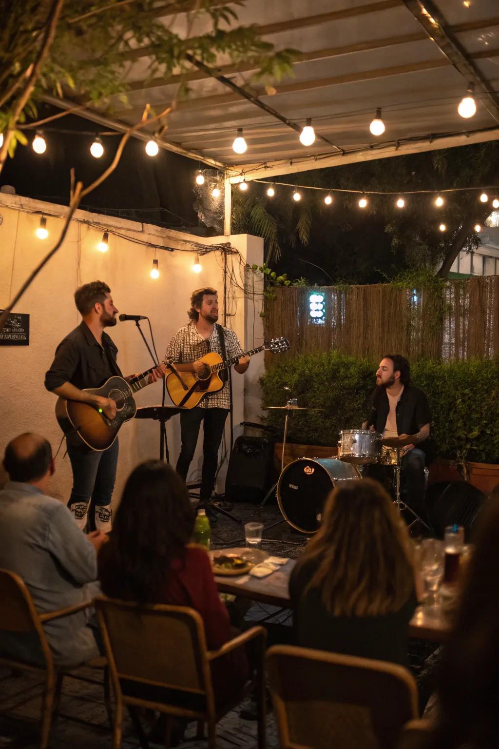 Allow live music to craft a memorable atmosphere at your party.
