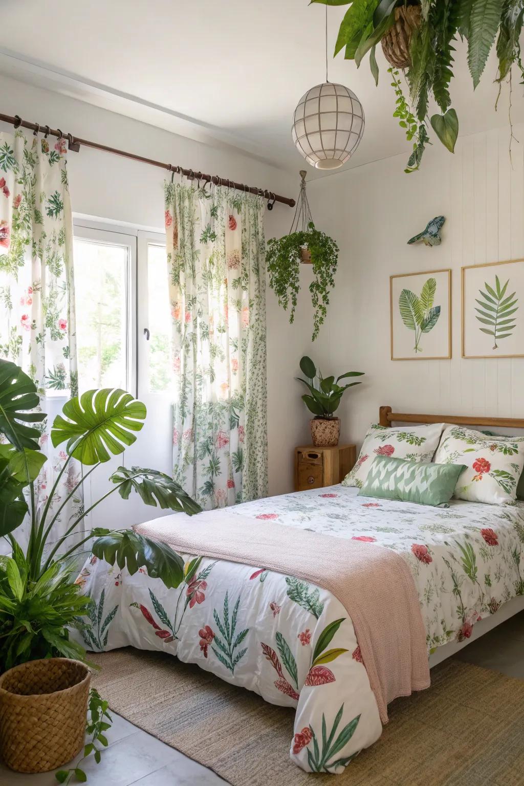 Nature inspired decor refreshes the space and fosters a connection to the natural world.