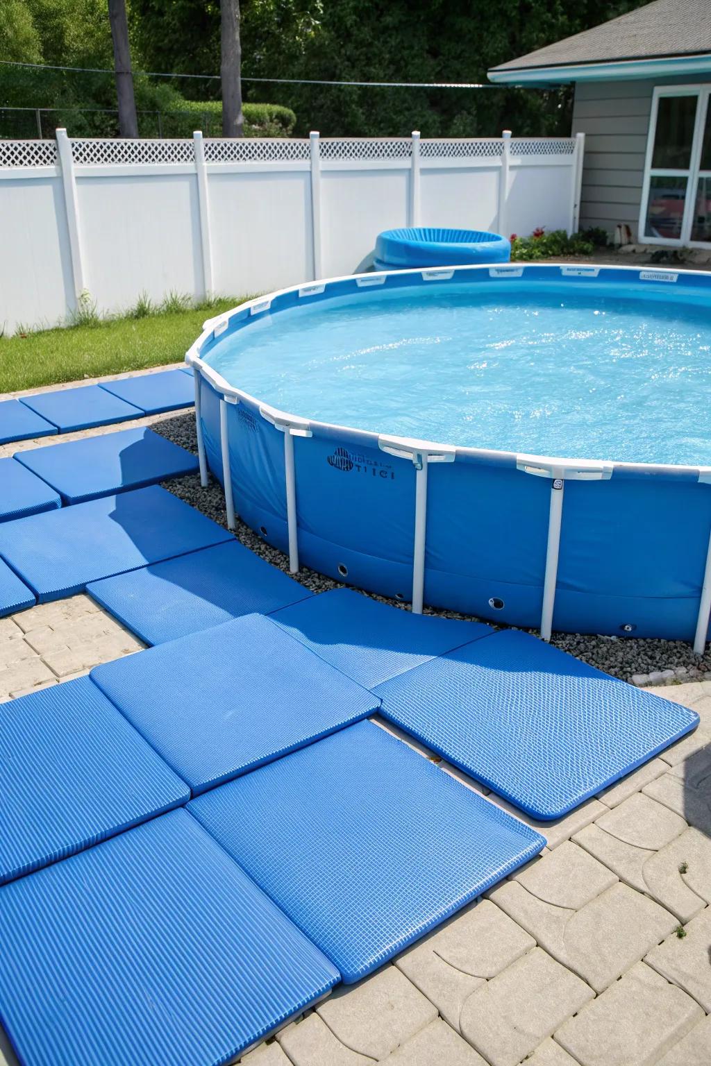 Elastic squares add a layer of comfort and protection.