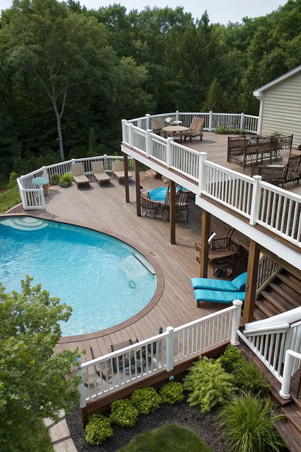 Add measurement with a multi-level deck design.