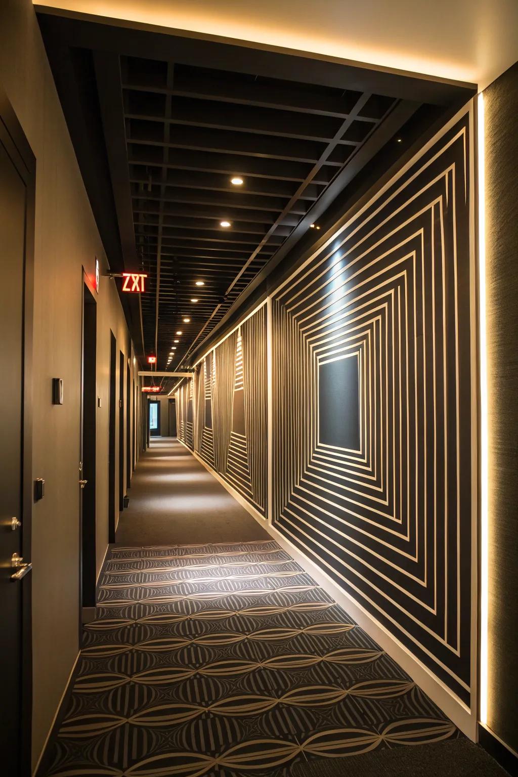 Intrigue using optical deception murals.