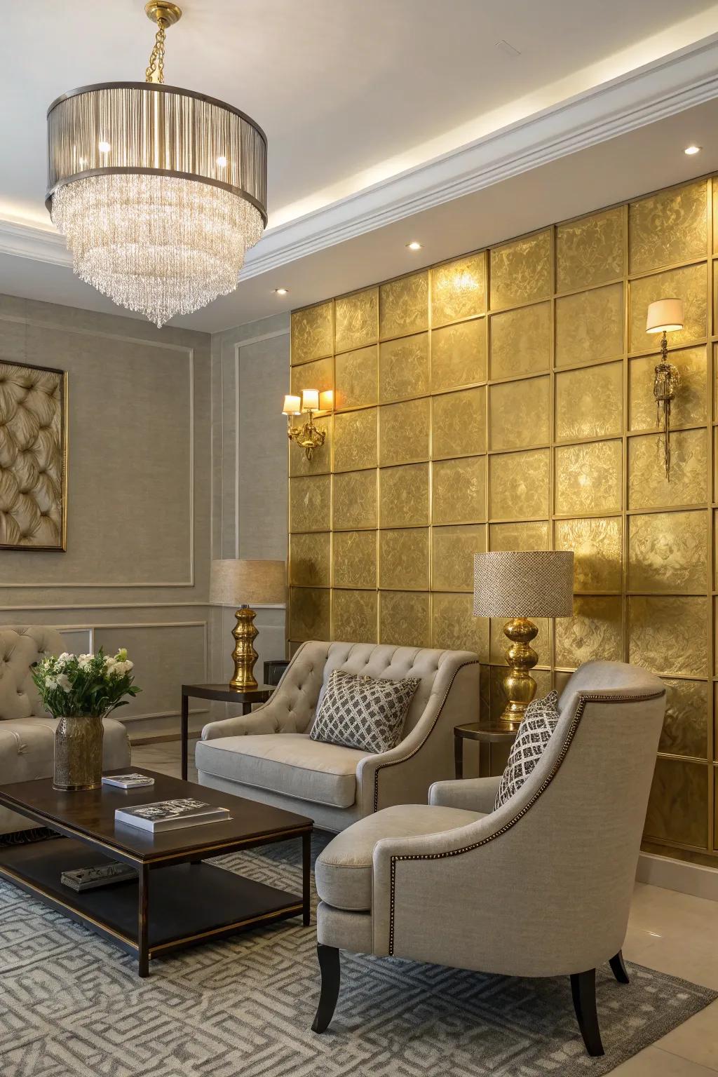 Shimmer touches add a glamorous touch to any room.