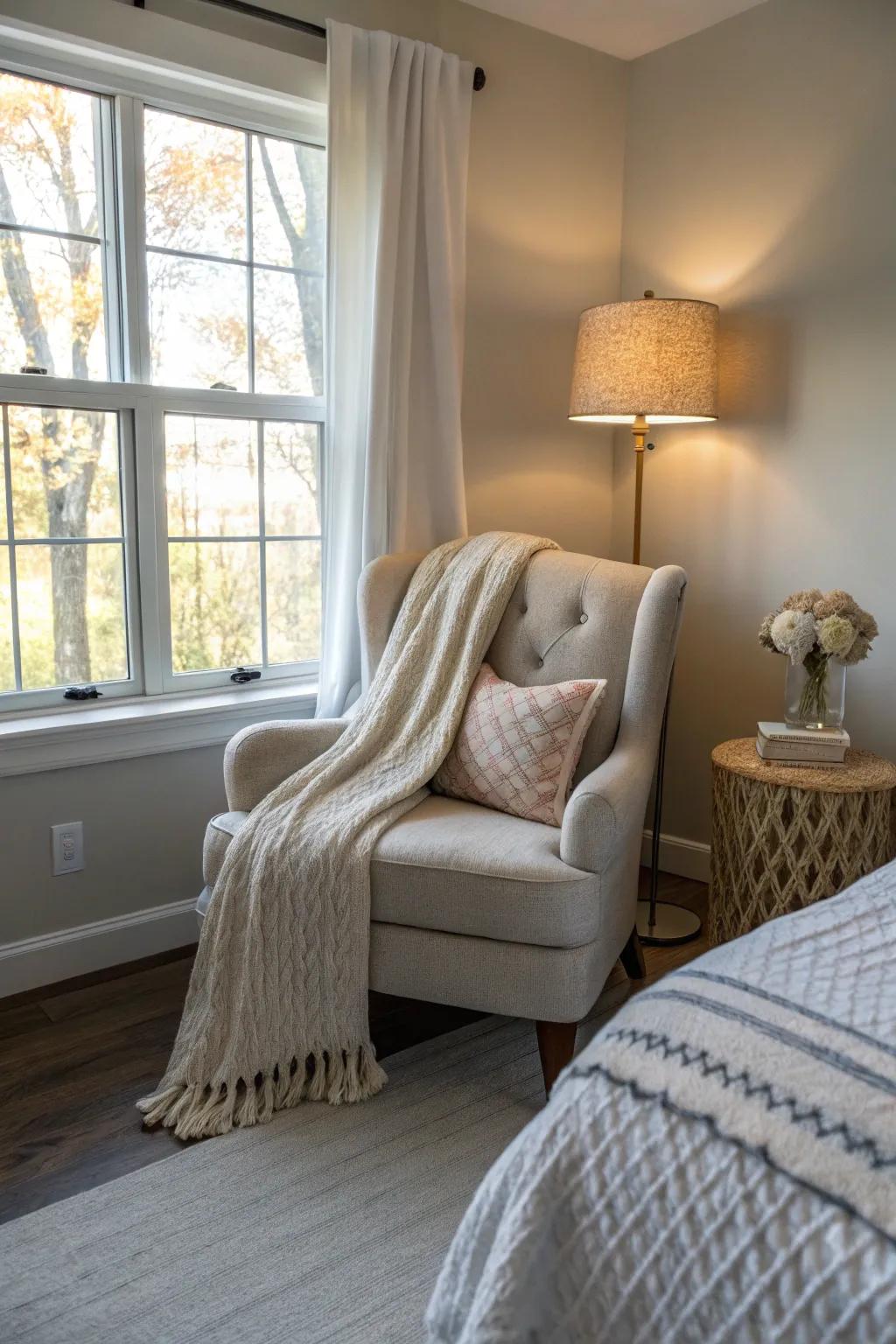A personal haven is offered through a snug nook.