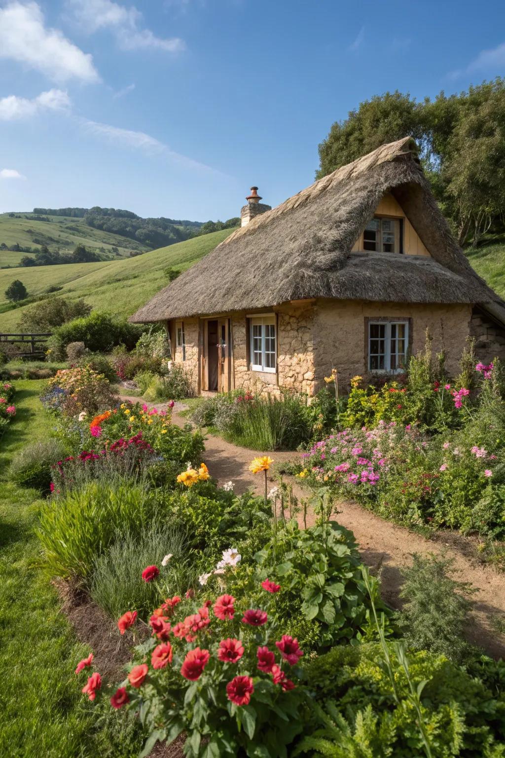 Embrace sustainable living in a stalk bale residence.