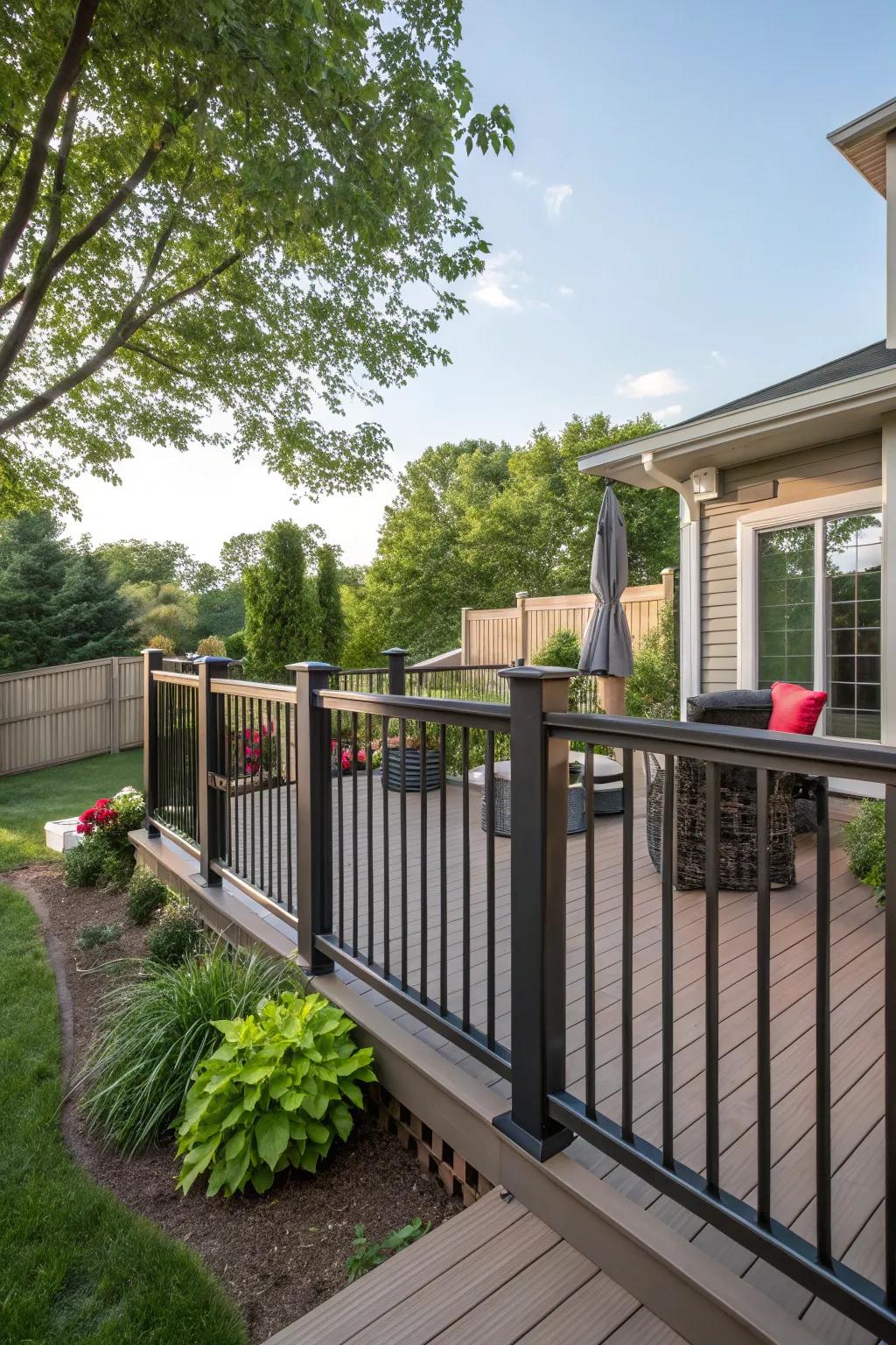 Code-adhering aluminum borders ensuring safety and style.