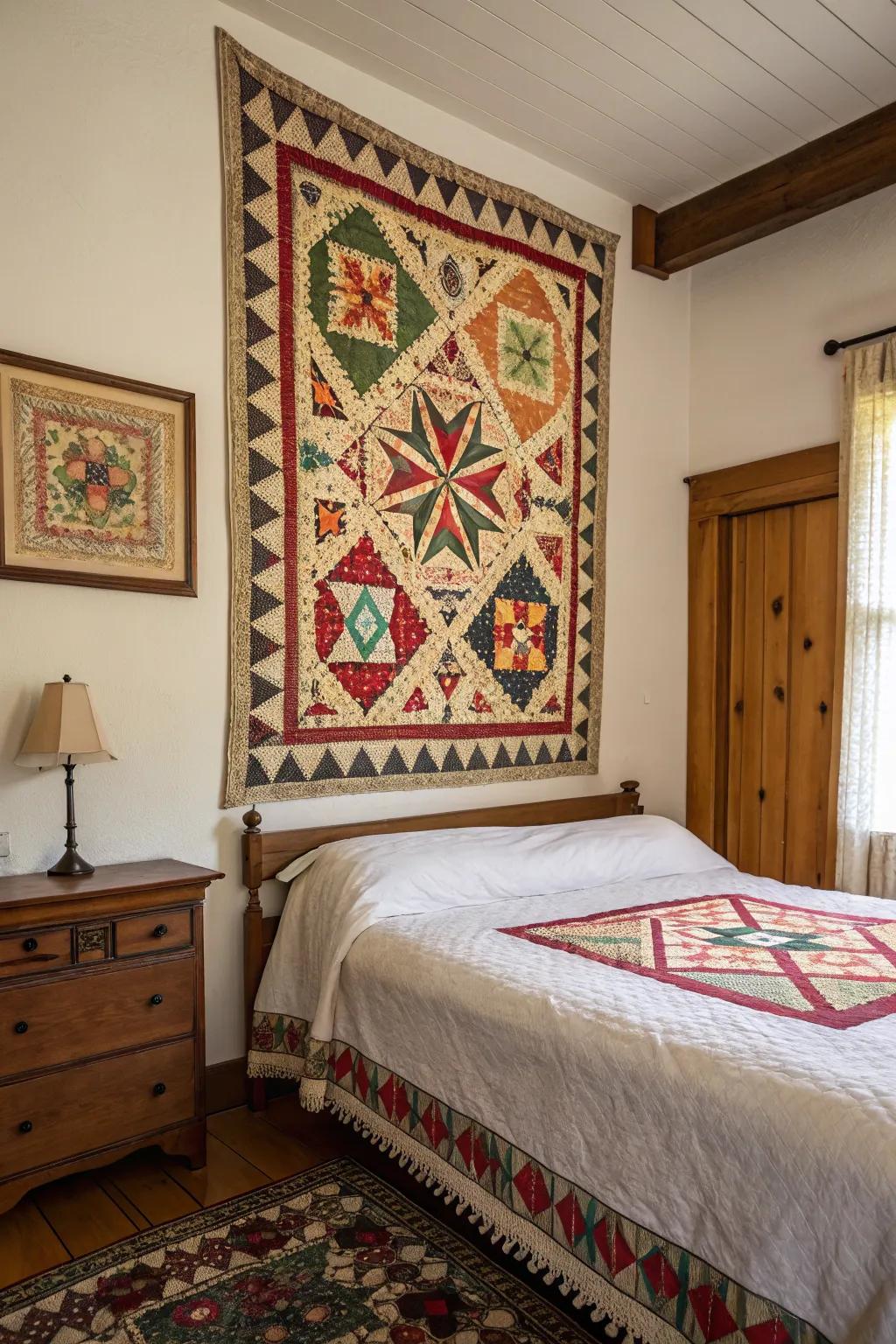 Vintage fabrics bring warmth and nostalgia.