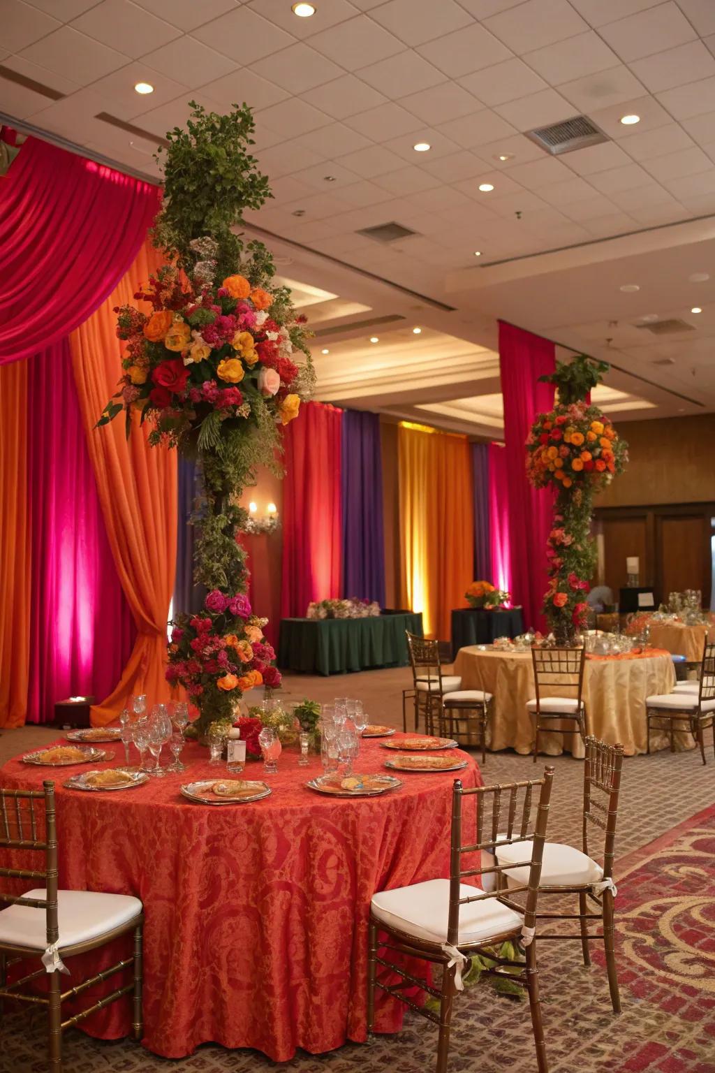 Energize the area with audacious color accents.