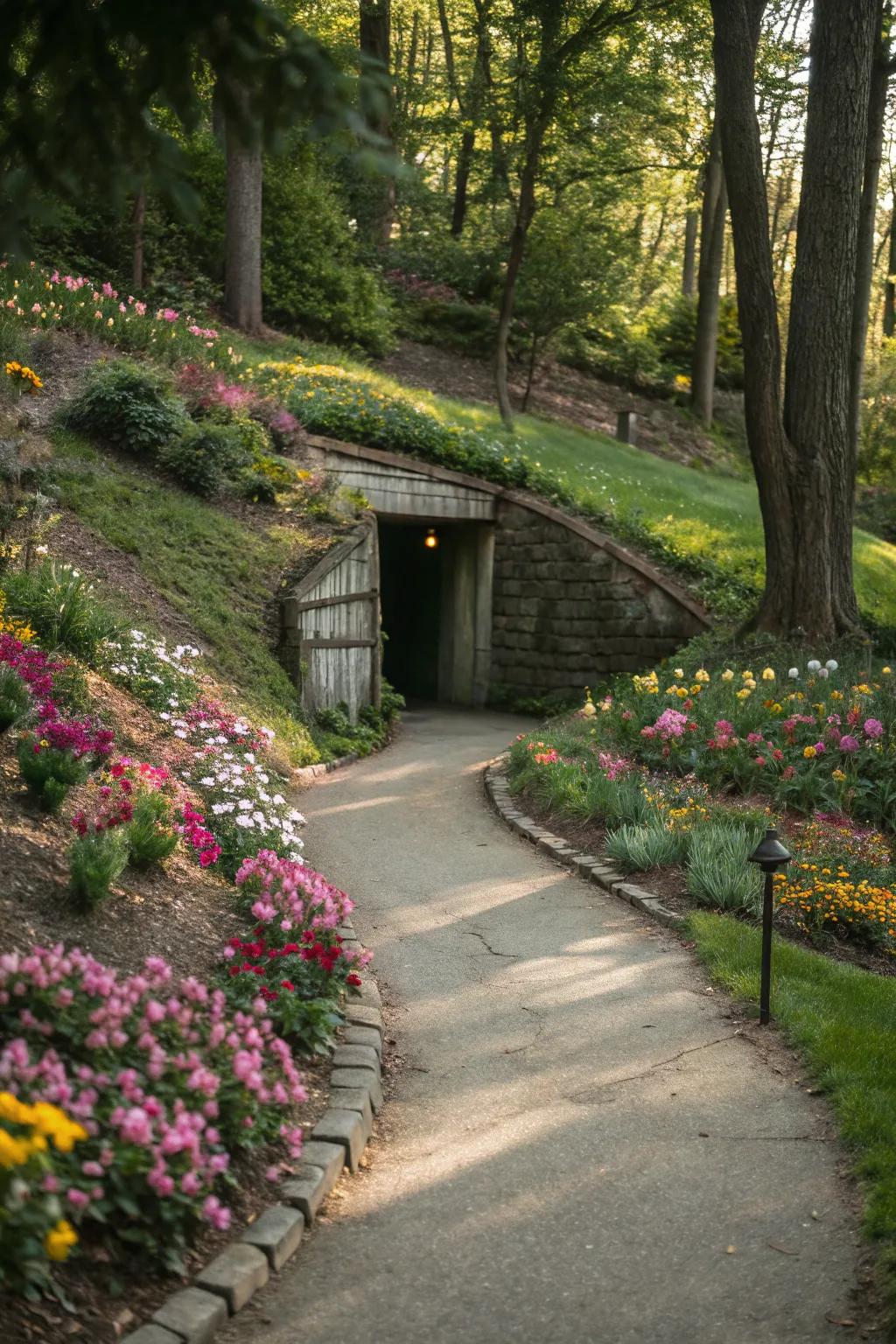 A meandering path evokes the vibe of a secret garden.