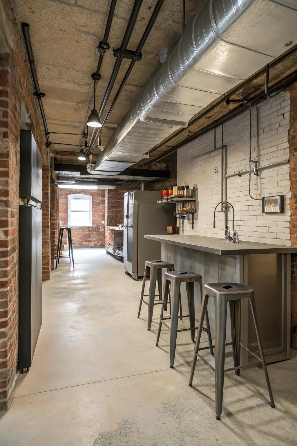 Production line features introduce a contemporary border to your kitchenette.
