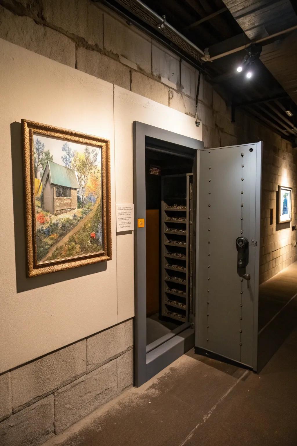 Concealed storage aft artwork merges security with flair.