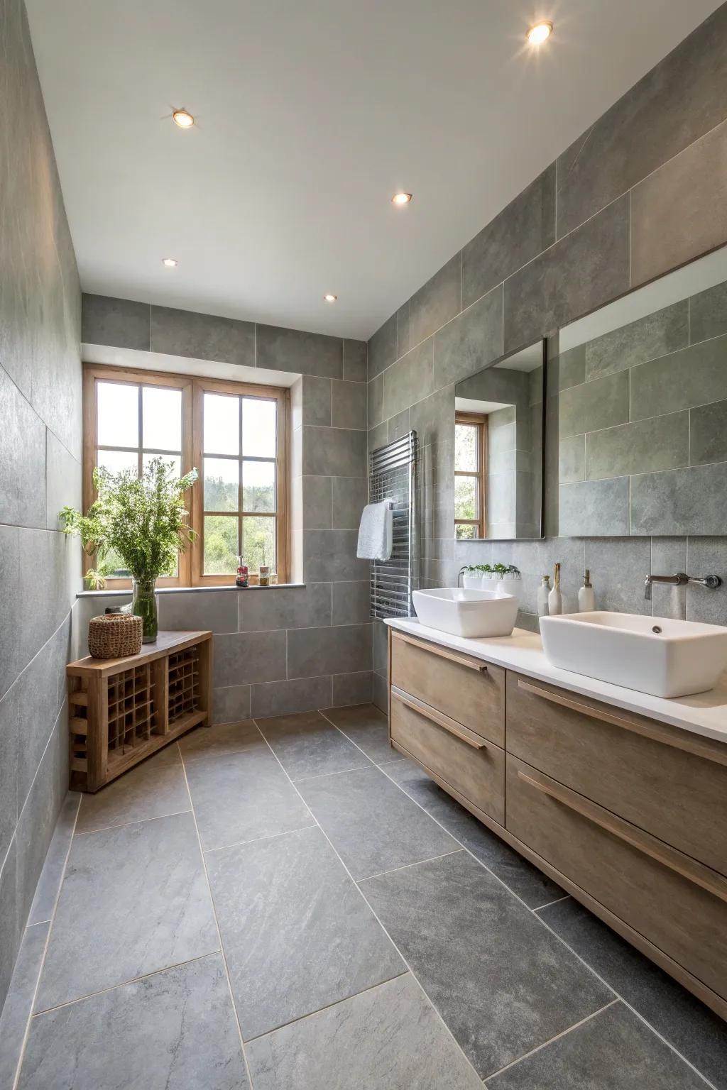 Sleek and seamless using expansive shape panels.