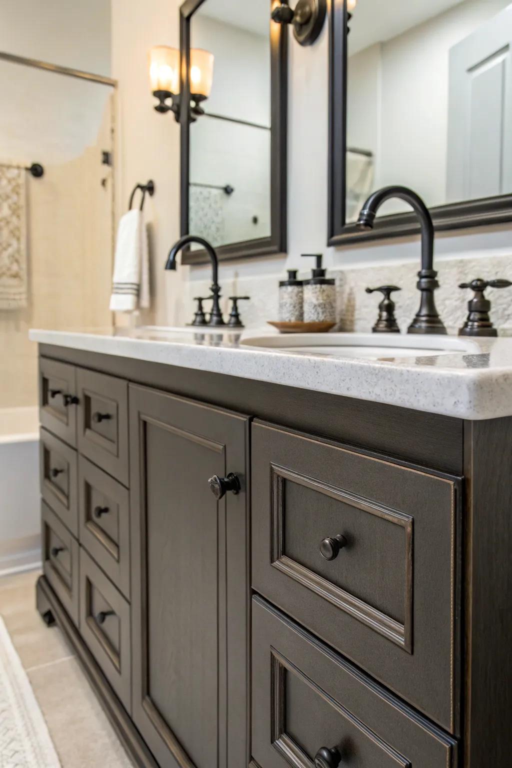 Themed hardware integrates your bathroom's design seamlessly.