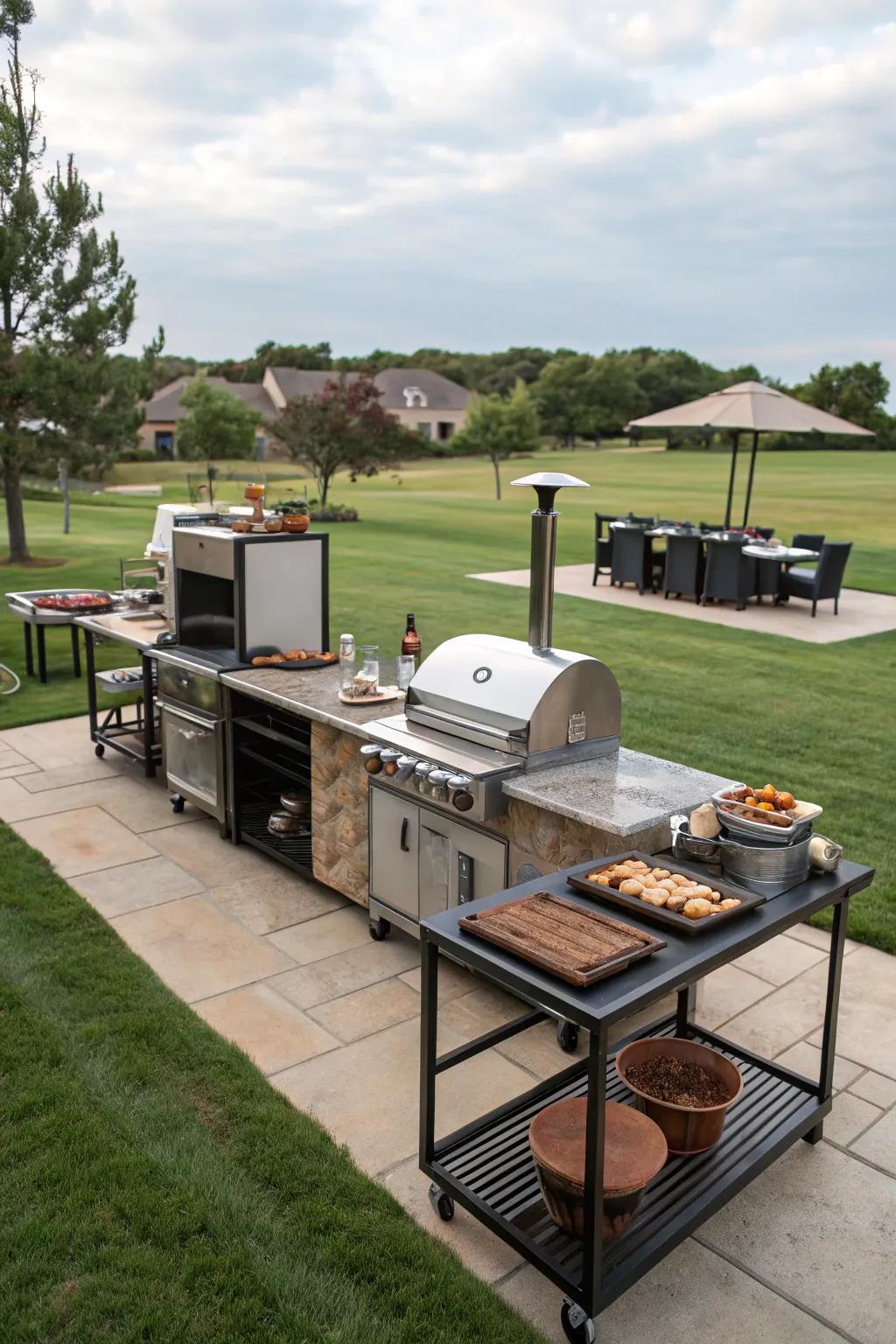 Multi-level grilling for all kinds of outdoor cooking.
