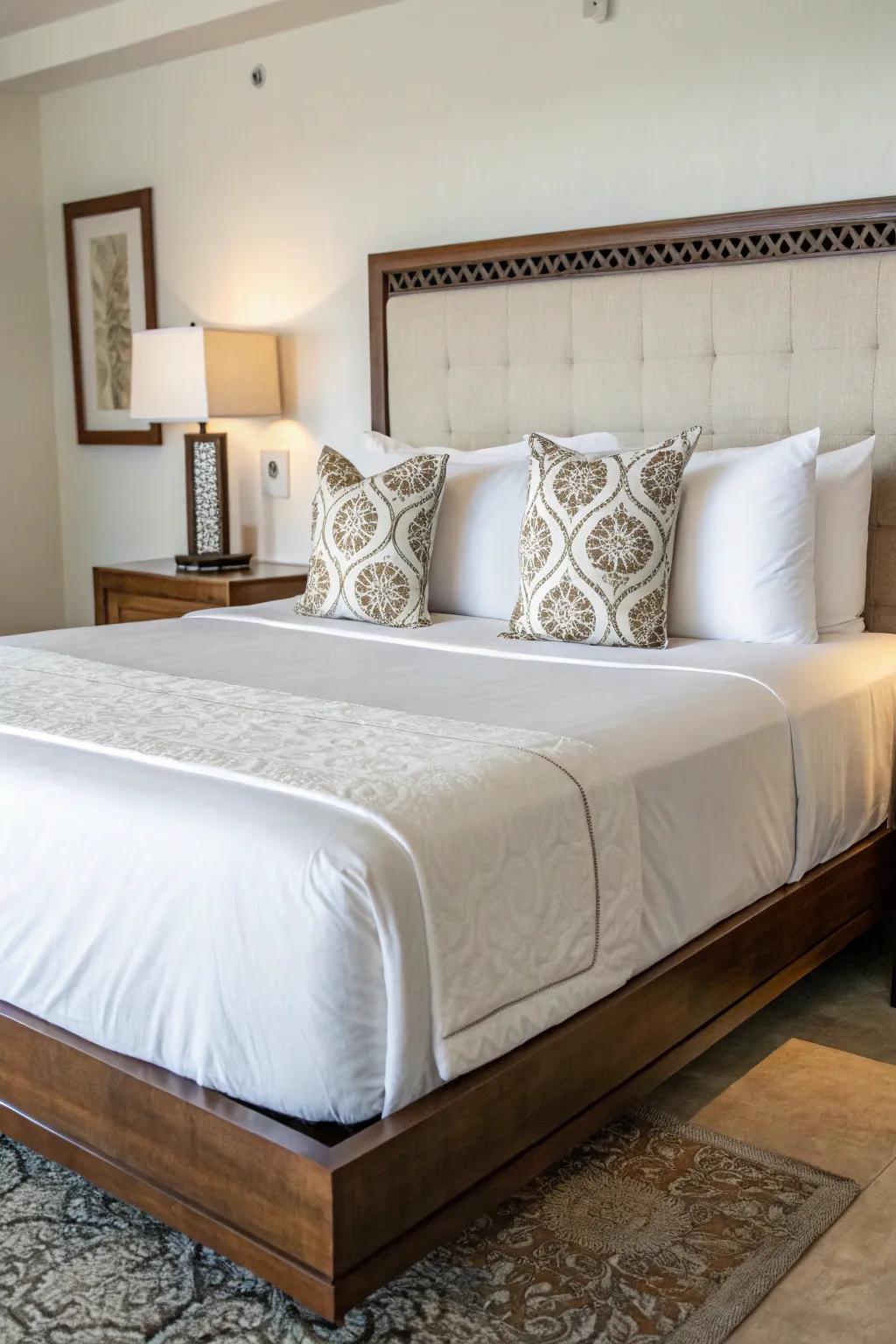 Attain hotel-styled opulence with crisp and clean bedding.