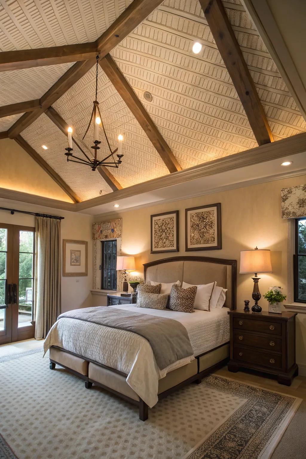 Creating a unique ceiling adds depth and style.