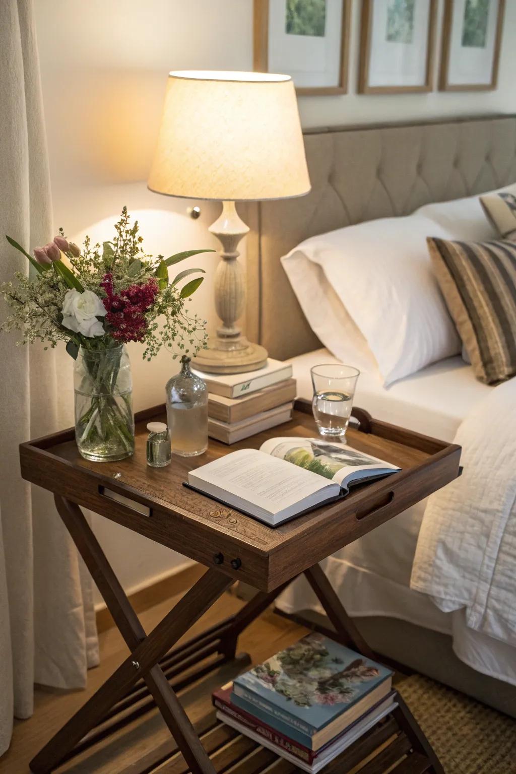 Folding tables offer versatility and style.