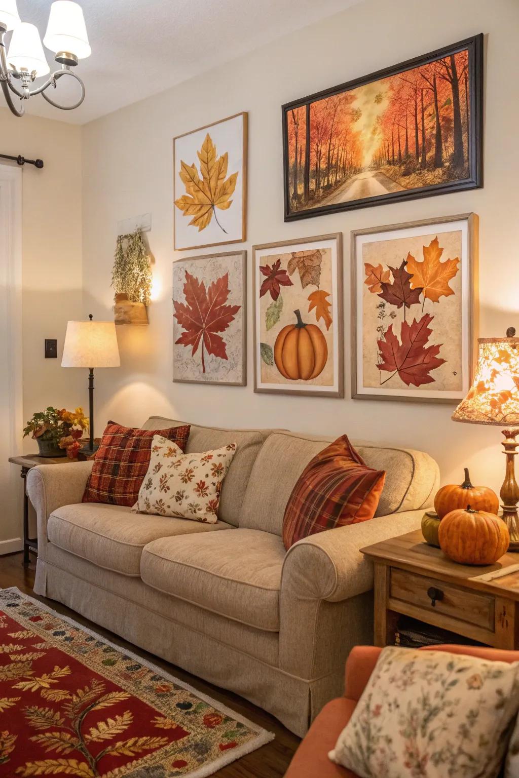 Change your space with seasonal art that celebrates autumn.