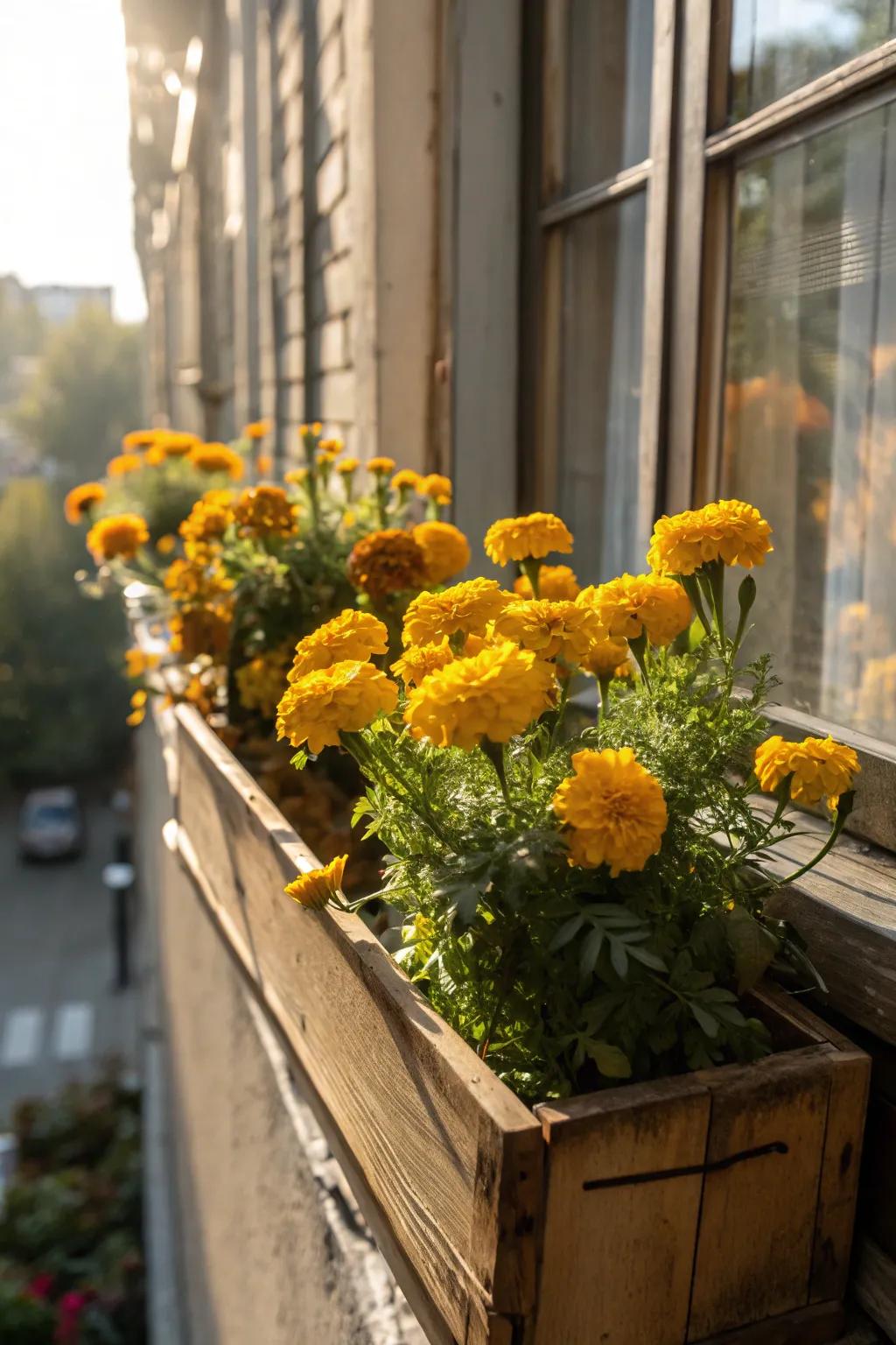 Marigolds offer beauty and natural pest control.