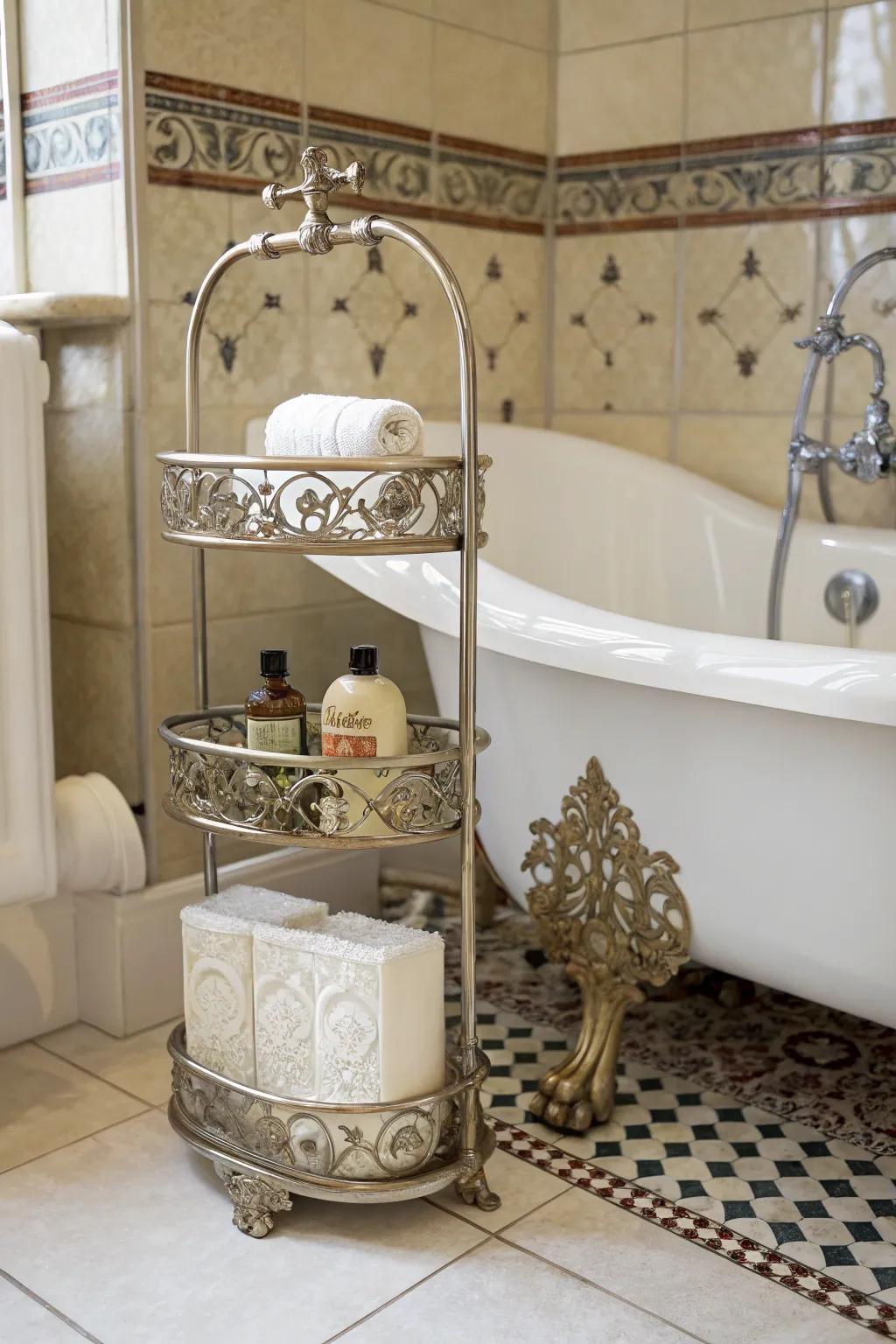 Add character to your bath with a vintage-inspired shower buddy.
