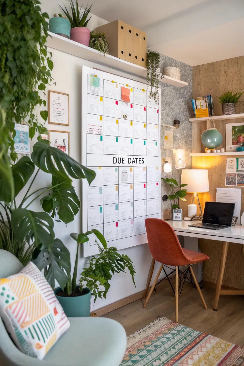 Stay ahead of the curve using a personalized payment calendar.