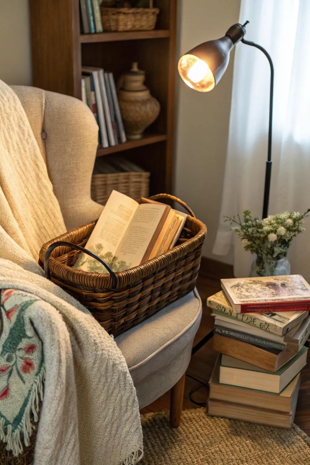 Dive into stories with this bookworm's paradise basket.