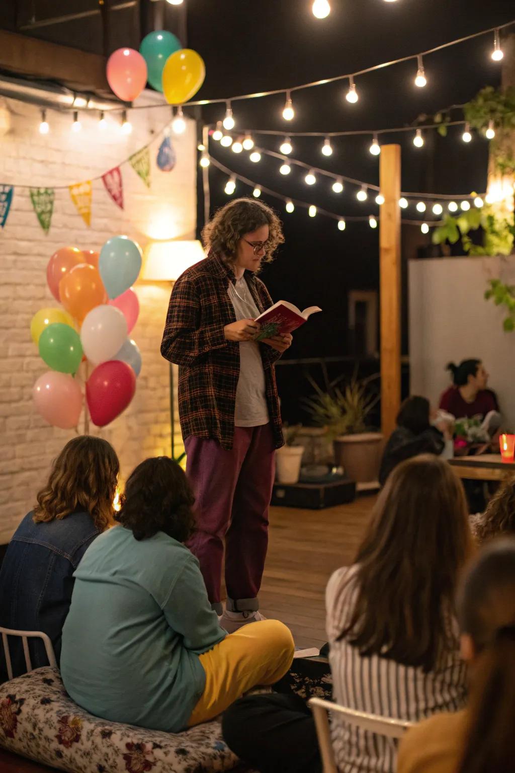 A story-time session bringing everyone together.