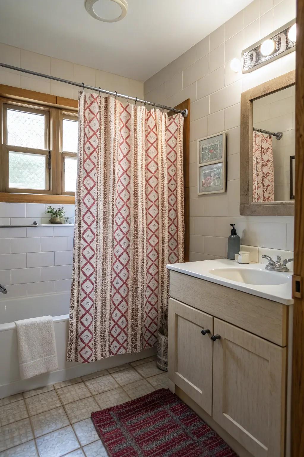 Shower curtains offer style and savings over glass doors.