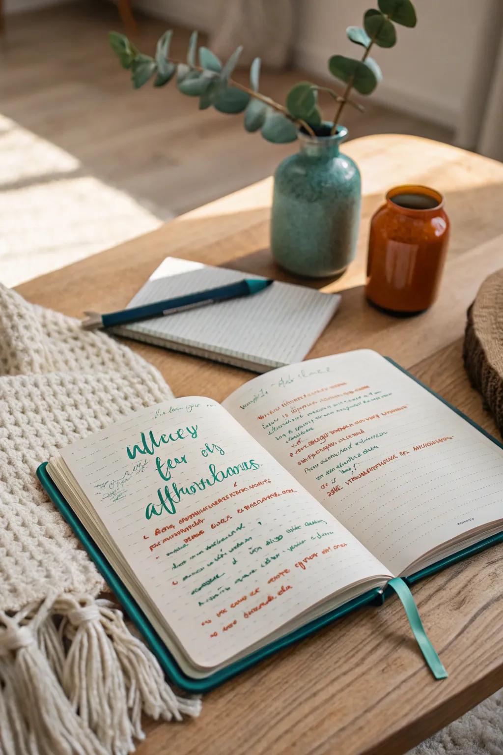 Empower your day with affirmations: a beautiful blend of simplicity and strength.