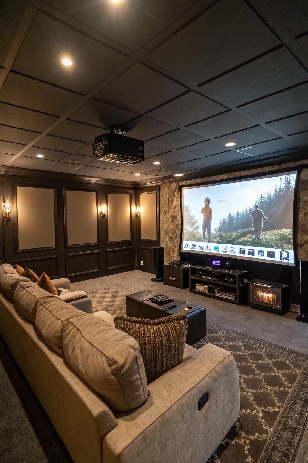 A hidden projector delivers a cinematic adventure in your gaming area.