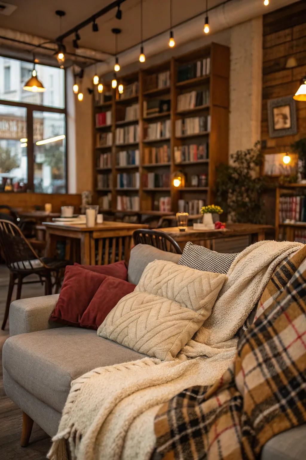 Cozy corners include heat and comfort to your home cafe.