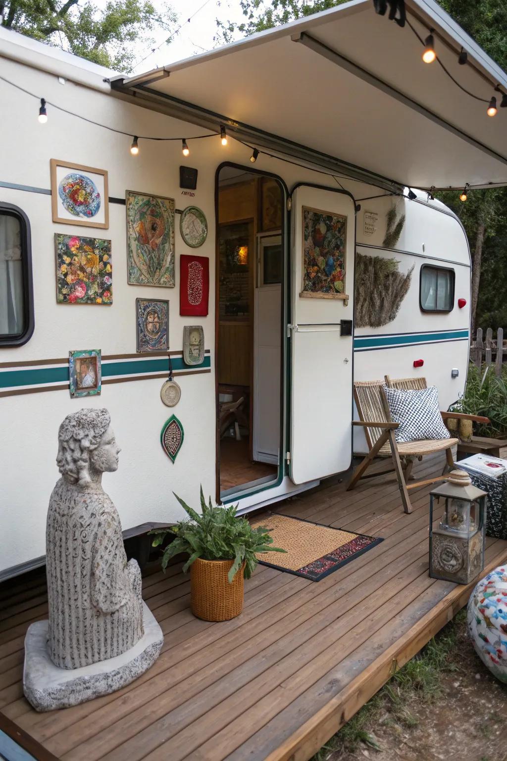 Express yourself with artful decor on your deck.