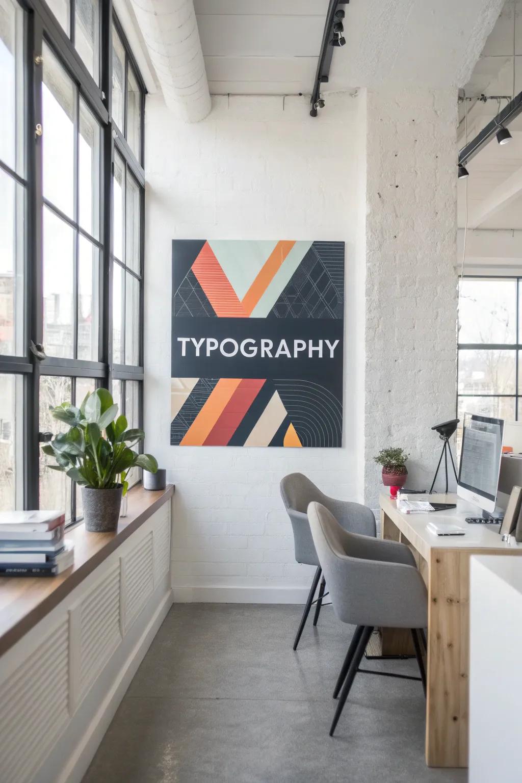 Typography canvas in a contemporary office