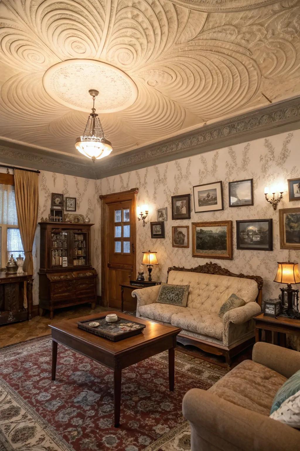 Add nostalgic charm with a classic twirl ceiling texture.