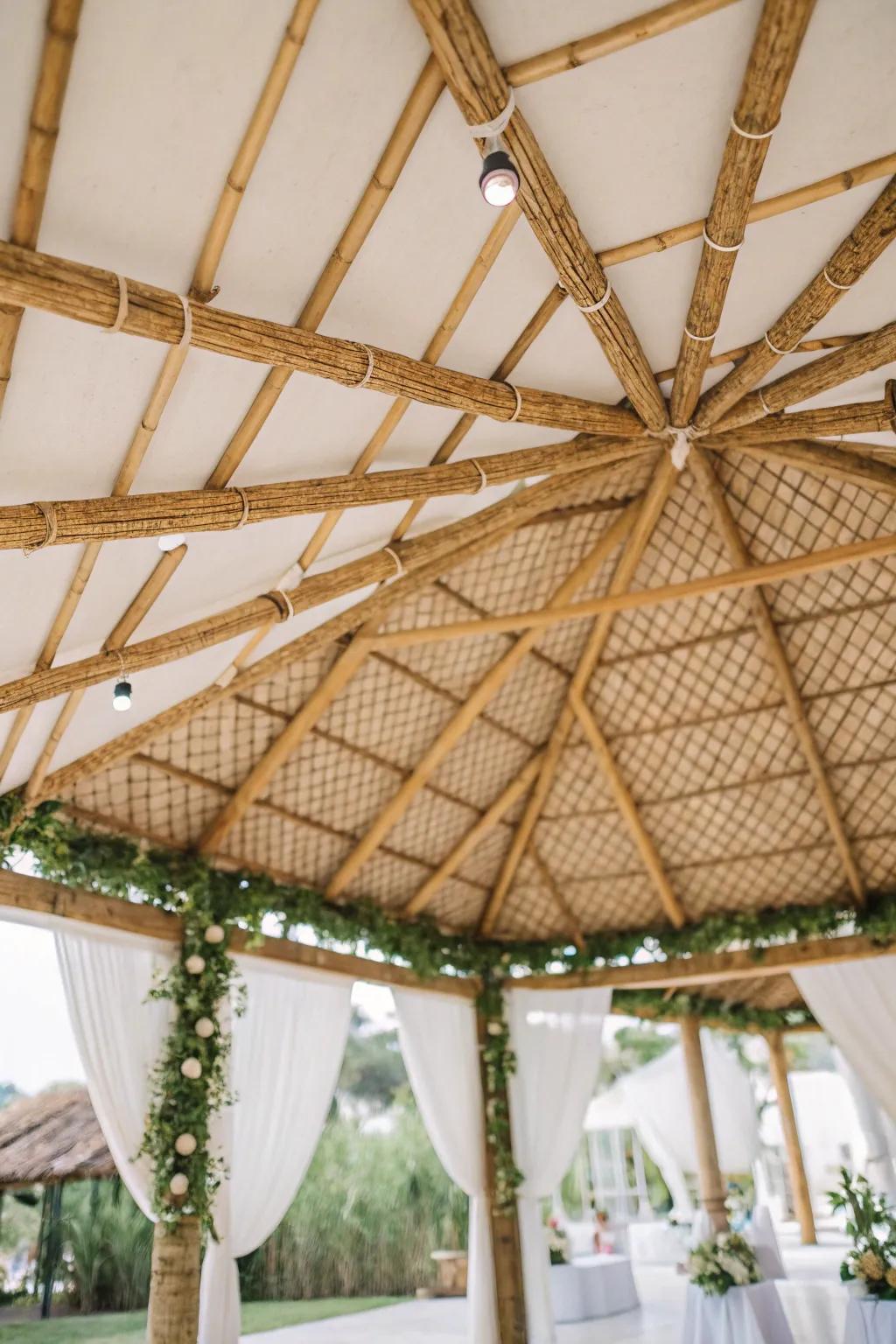 Bamboo structures offer a modern touch.