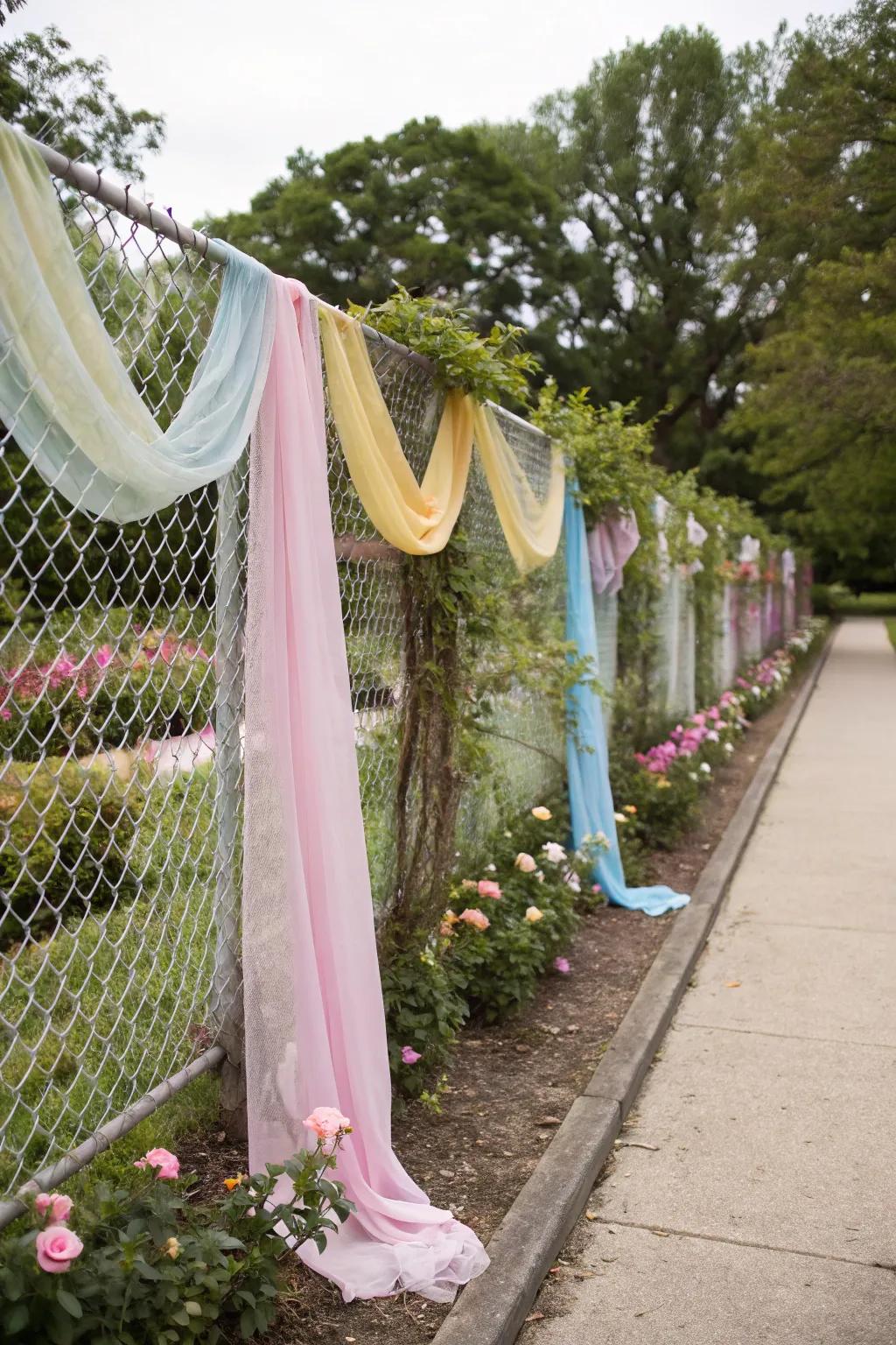 Textile drapes introduce a touch of elegance to any garden.