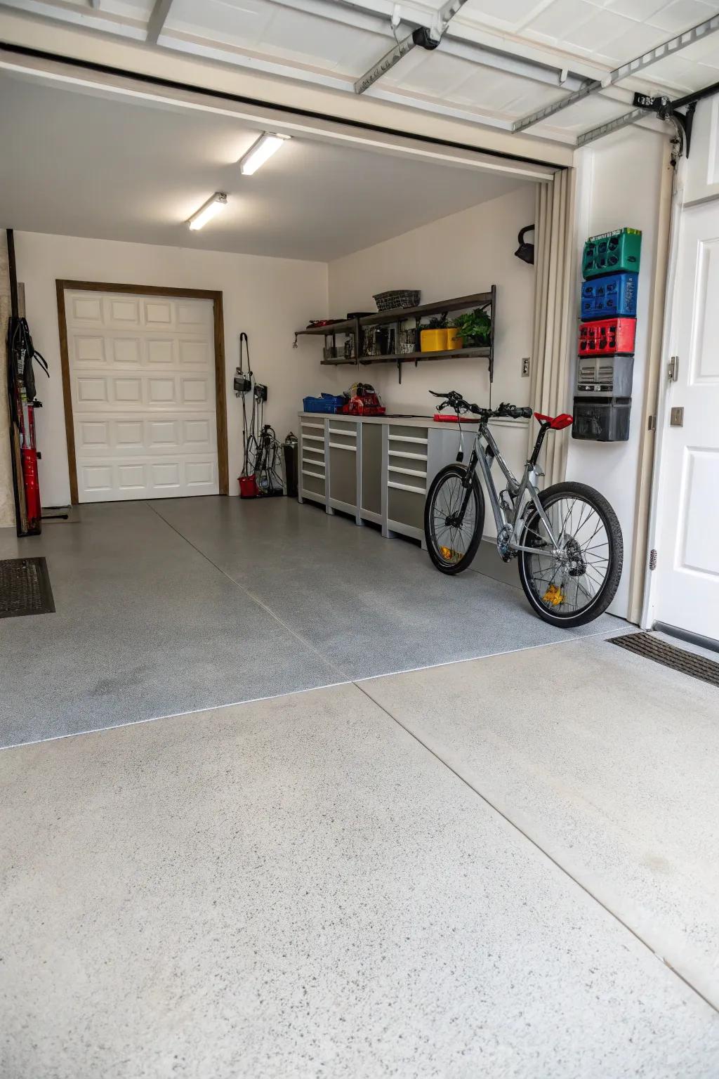 Painted concrete: a splash of color for practical locations.