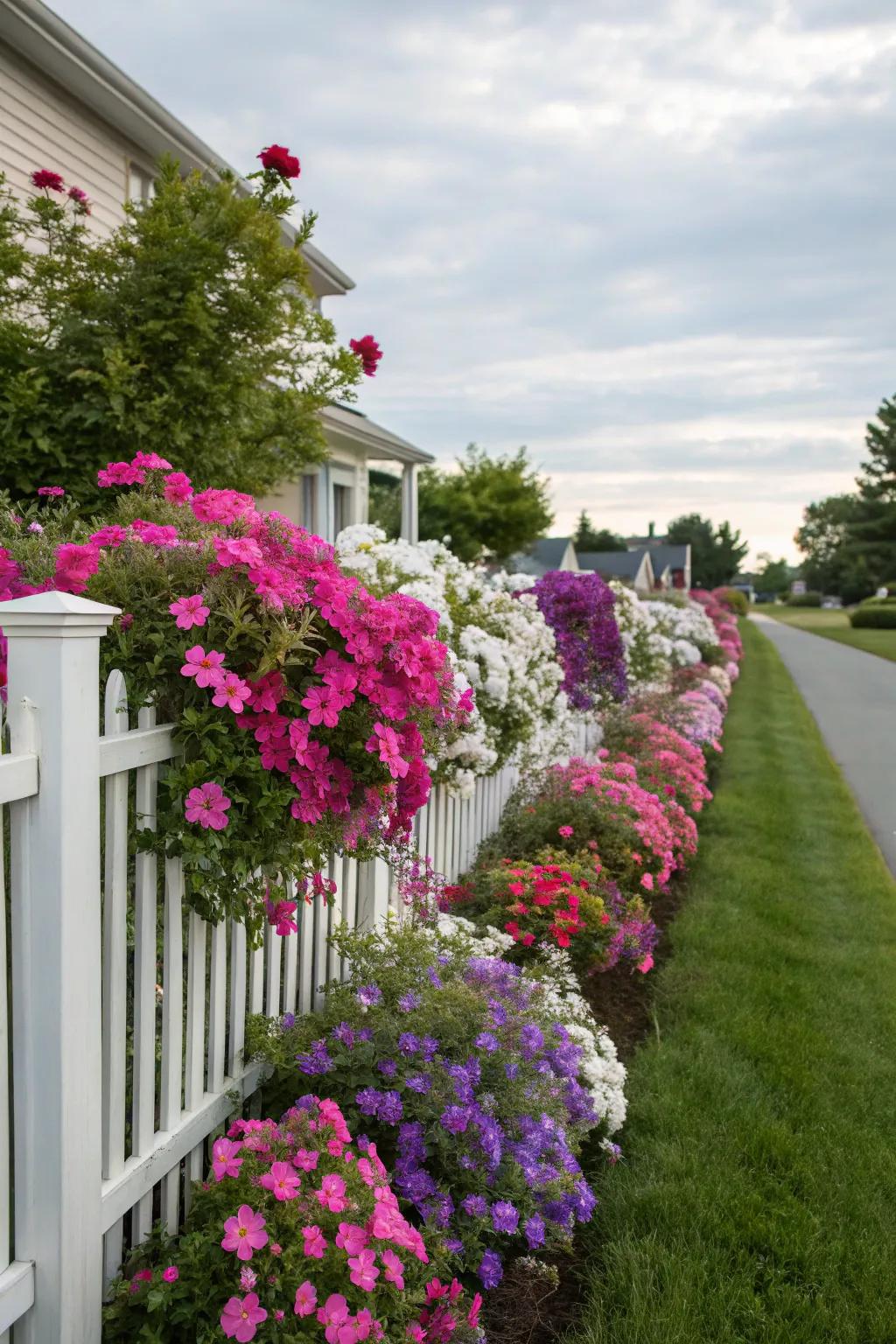 A vibrant hedge defines your space and introduces seasonal appeal.