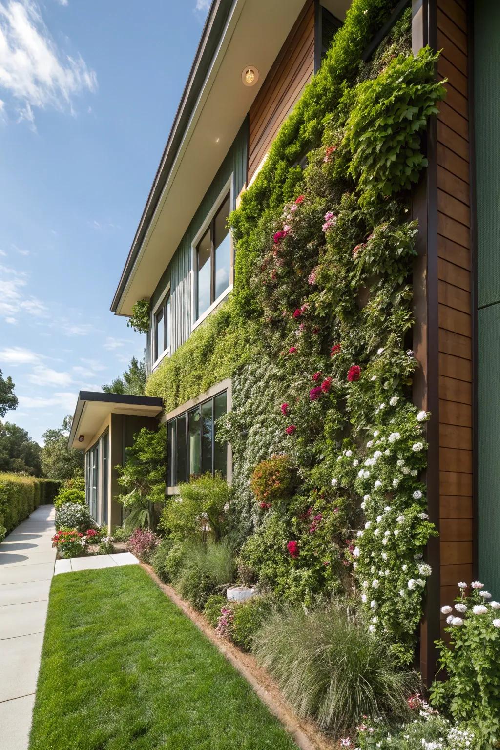Hanging garden siding integrates nature into your home.