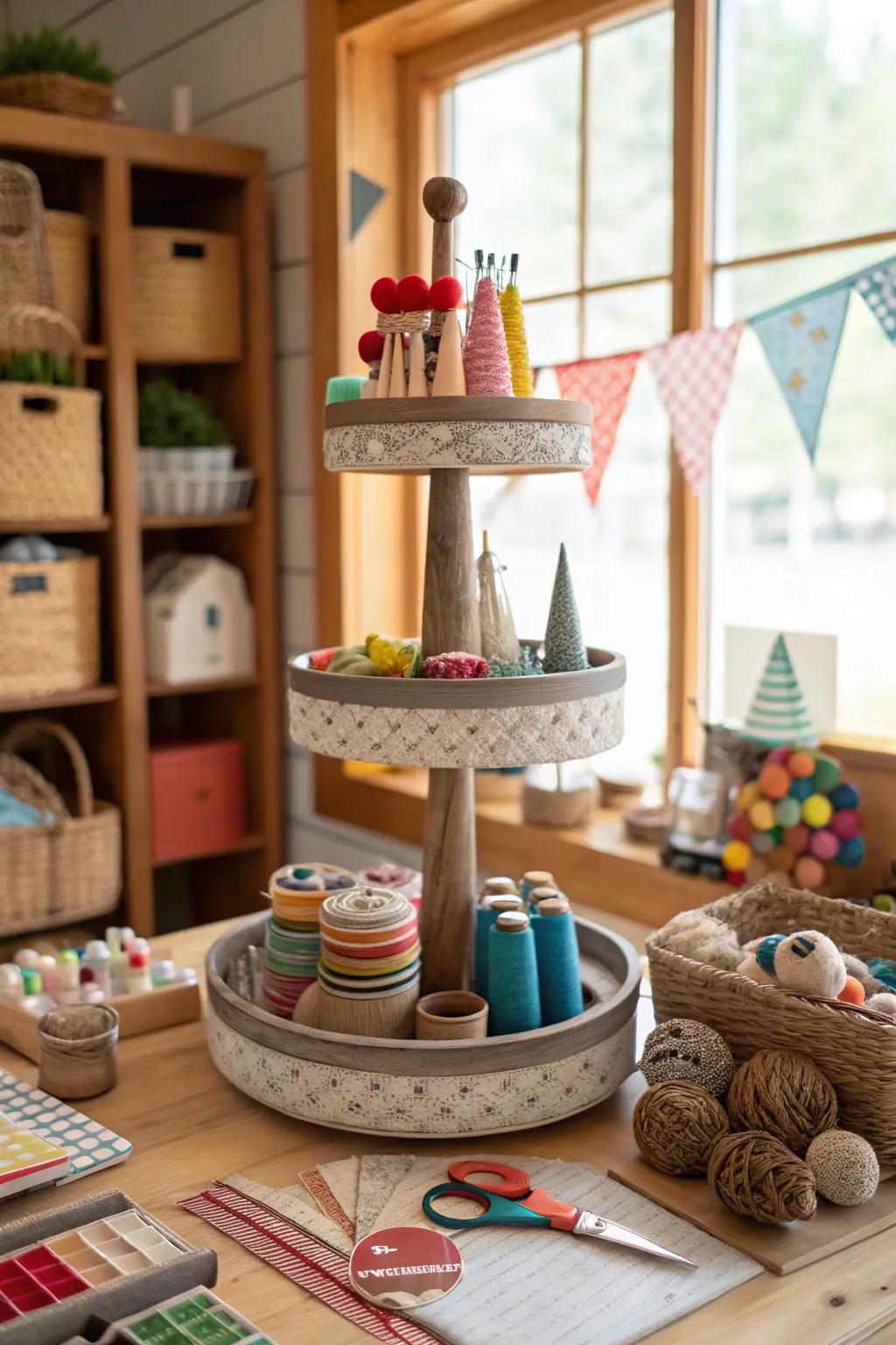 DIY crafts add a personal touch to this festive setup.