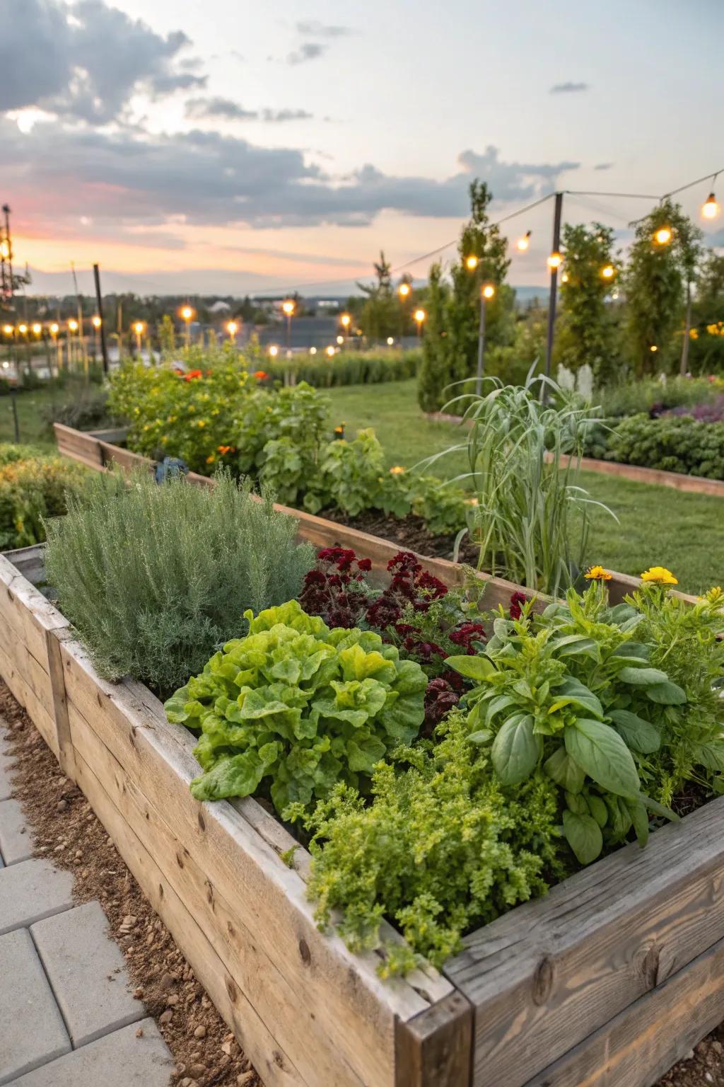Greens and veggies, a fragrant and flavorful garden mix.