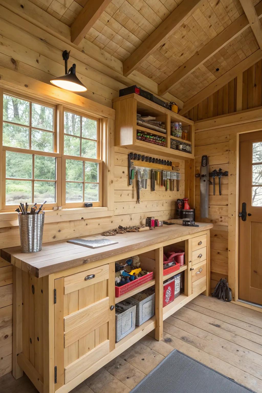 A rustic working area for practical projects.